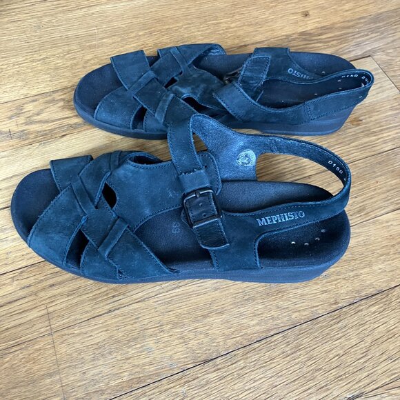 Mephisto Black Sandals Size 8 - Picture 2 of 4
